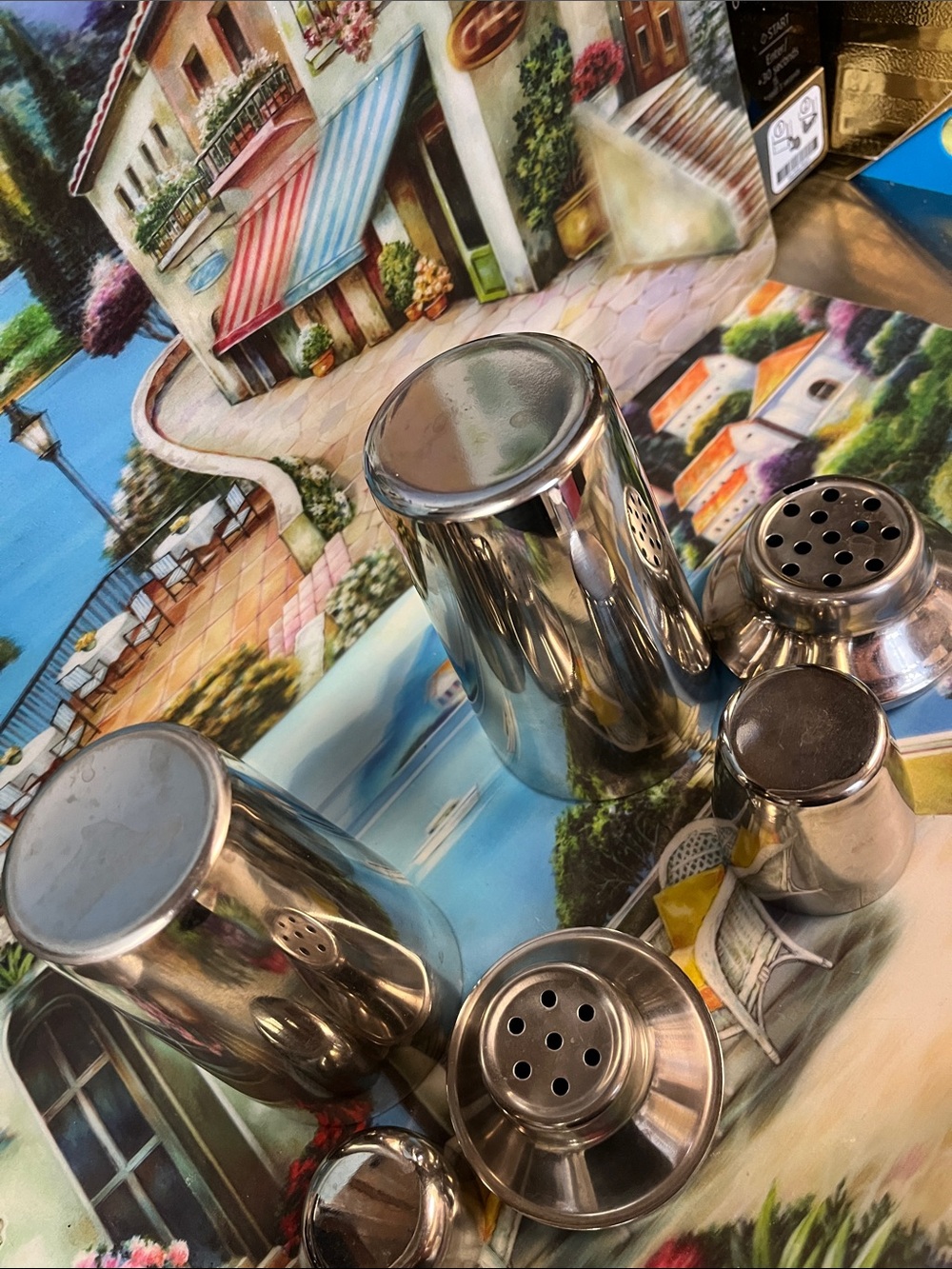 Polished Silver Stainless Steel Cocktail Shaker Set - Bar Accessories - Picture 4 of 4